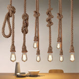 Vintage Hemp Rope Pendant Lights Attic Personality Industrial E27 Indoor Lightings For Loft/Living Room/Bar Retro Hanging Lamp