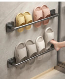 Bathroom Slipper Rack No Punching Wall Mounted Slipper Storage Rack Bedroom Shower Room Bath Slippers Hanger Babouche Organizer