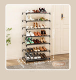 Stylish Shoe Rack Metal Simple Shoe Shelf Footwear Organizer Stand Holder Space-saving Black Shoe Shelf for Living Room