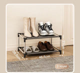 Stylish Shoe Rack Metal Simple Shoe Shelf Footwear Organizer Stand Holder Space-saving Black Shoe Shelf for Living Room