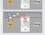 Tuya US WiFi Smart Wall Switch RF433 1/2/3/4 Gang No Neutral Wire Touch Sensor LED Light Switches Smart Home Alexa Google Home