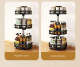 360°Rotating Kitchen Spice Storage Rack Organizer Desktop No Punching Home Multi-layer Round Rotating Spice Bottle Shelf Storage