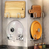 4Pcs Kitchen Storage Rack, Punching-free Wall Under Cabinet Cutting Board , Multi-functional , Accessories