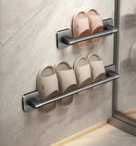 Bathroom Slipper Rack No Punching Wall Mounted Slipper Storage Rack Bedroom Shower Room Bath Slippers Hanger Babouche Organizer