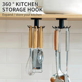 Kitchen Hooks Rotating Storage Rack Without Punching Wall-Mounted Kitchenware Supplies Gods Multifunctional Shelves