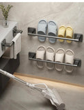 Bathroom Slipper Rack No Punching Wall Mounted Slipper Storage Rack Bedroom Shower Room Bath Slippers Hanger Babouche Organizer