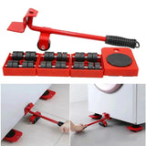 Furniture Moving Transport Roller Set Removal Lifting Moving Tool Set Wheel Bar Mover Moving Heavy Stuffs Device Hand Tool