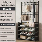 Clothes Hanger Multi-Layer Shoe Rack Doorway DIY Hat And Shoes Shelf Simple Floor-Standing Living Room Organizer Storage Racks